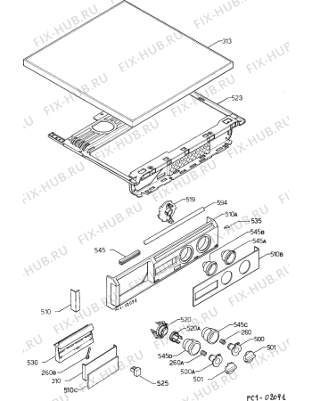 Взрыв-схема стиральной машины Zanussi ZF1250 - Схема узла Command panel 037